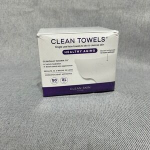 Clean Skin Club Clean Towels XL 50 Count White Healthy Aging Face Towels